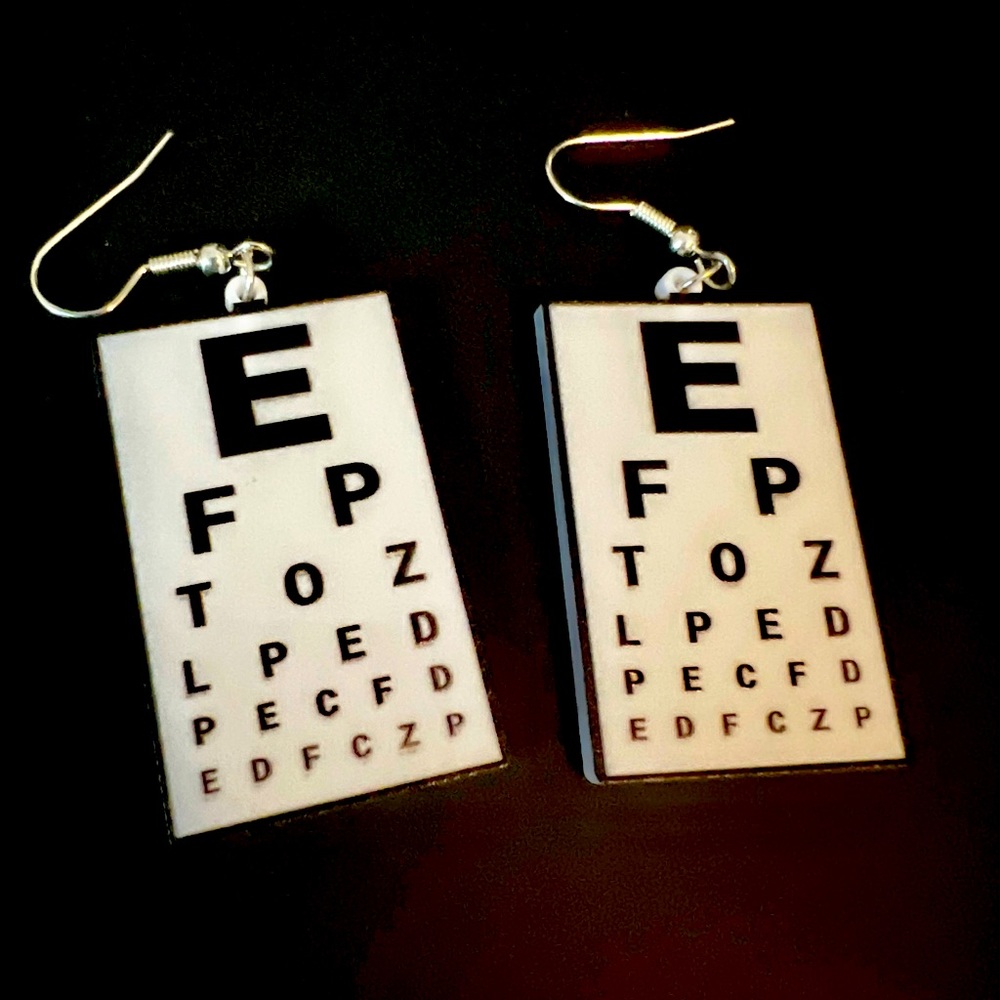 Eye Chart Earrings Optometrist